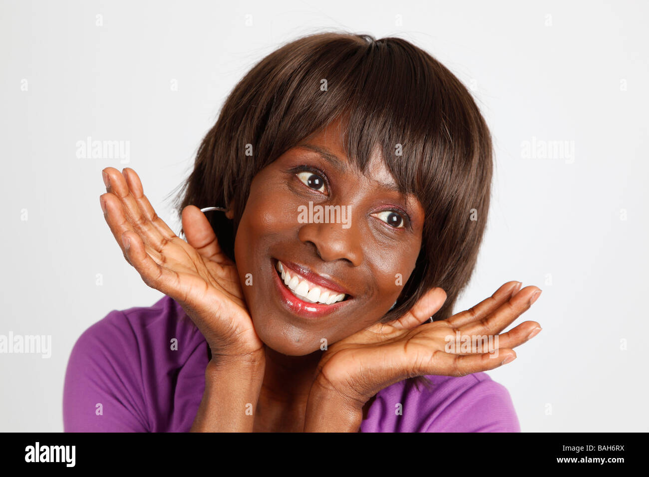 Smiling black girl Stock Photo - Alamy