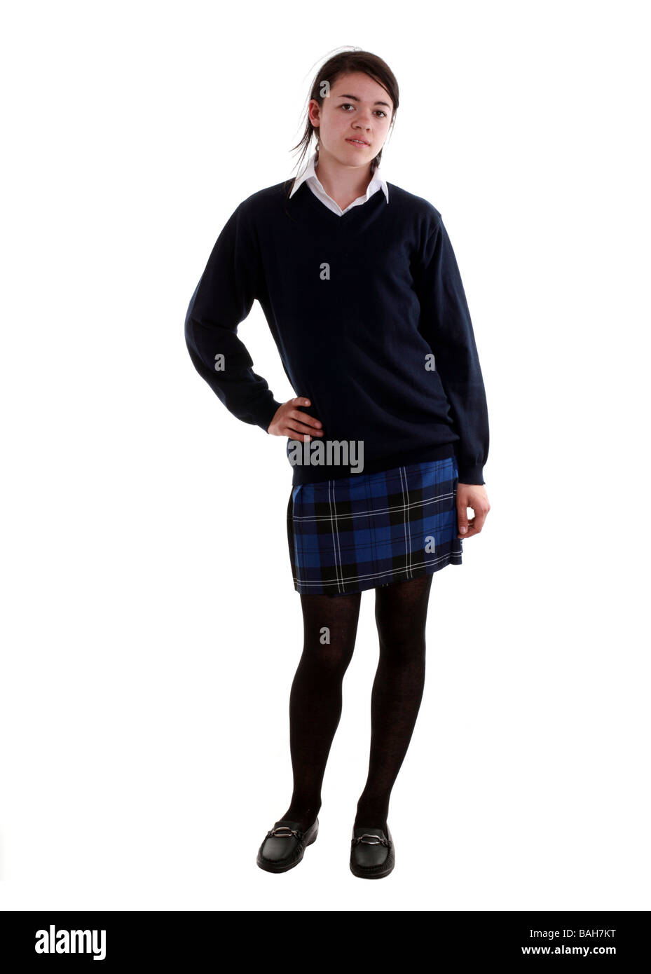 Typical English school girl Stock Photo