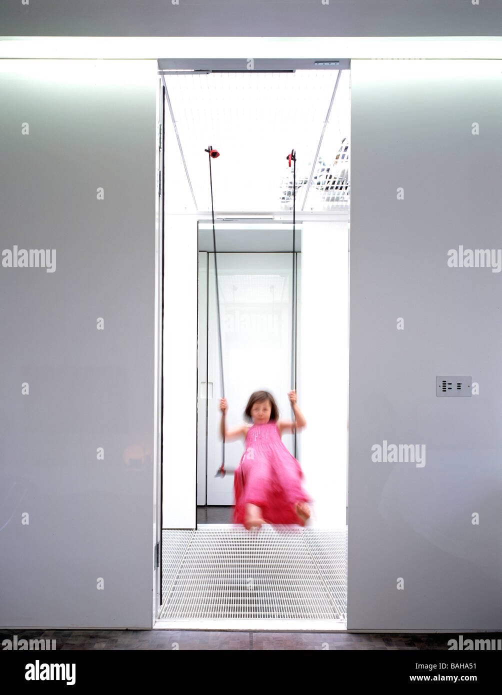 Private Residence, London, United Kingdom, Gianni Botsford Architects, Private residence interior view-showing child playing on Stock Photo