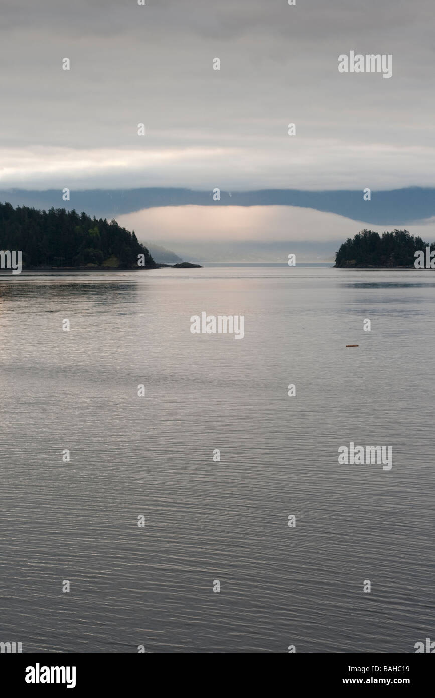 Sunrise and low cloud bank. Stock Photo