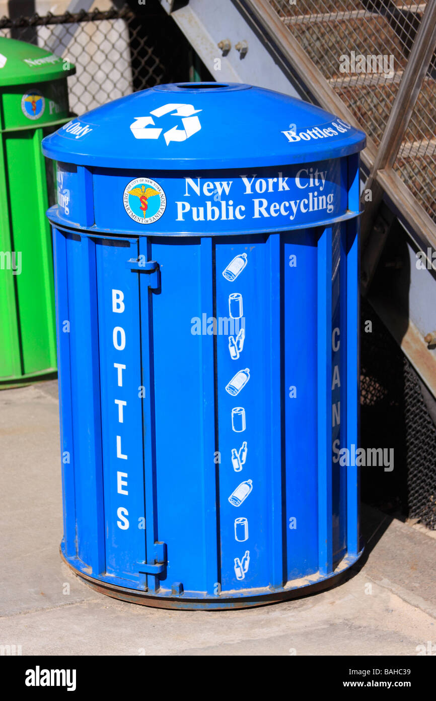 Recycling containers, New York City, USA Stock Photo Alamy