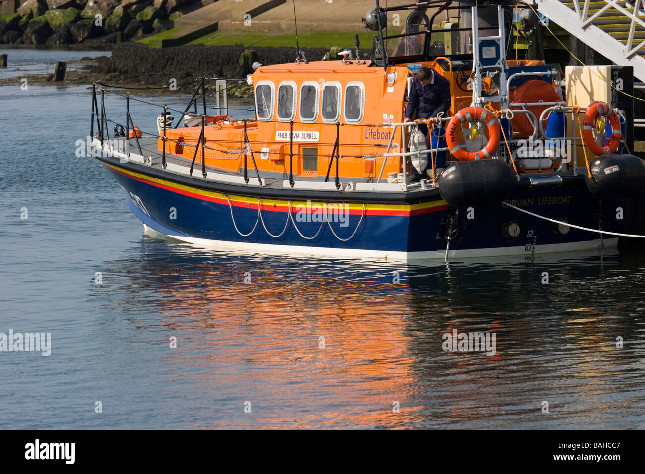 RNLI Lifeboat, based in Girvan harbour, South Ayrshire, Scotland Stock ...