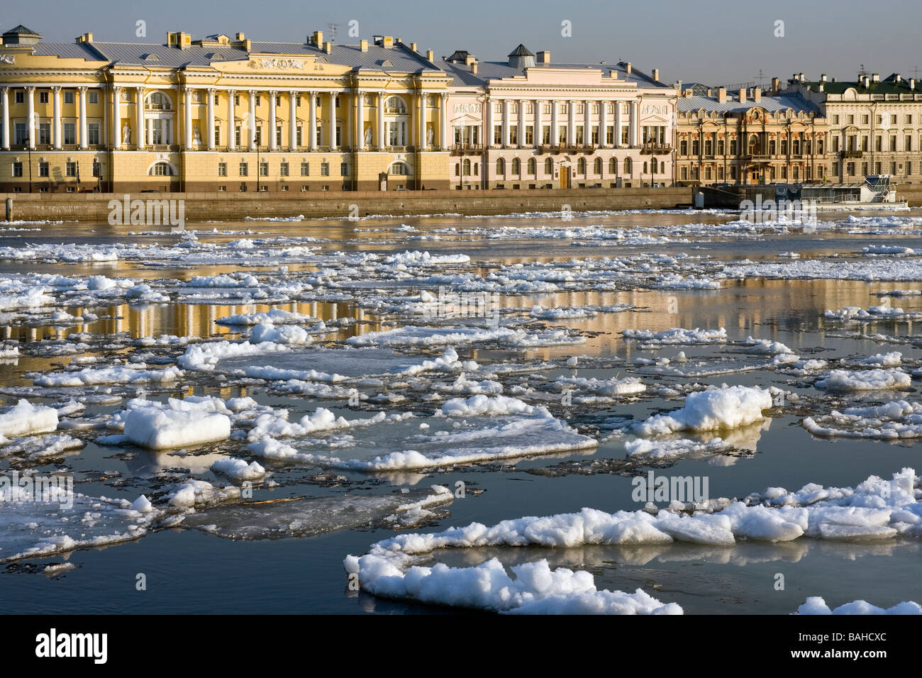 Russia St Petersburg Embankment of Neva river spring Stock Photo Alamy