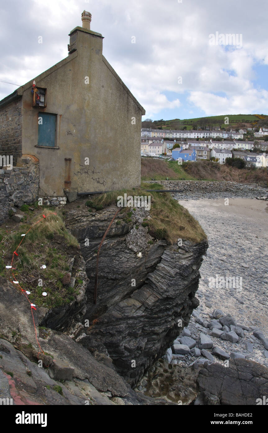 House on cliff, Newquay Stock Photo Alamy