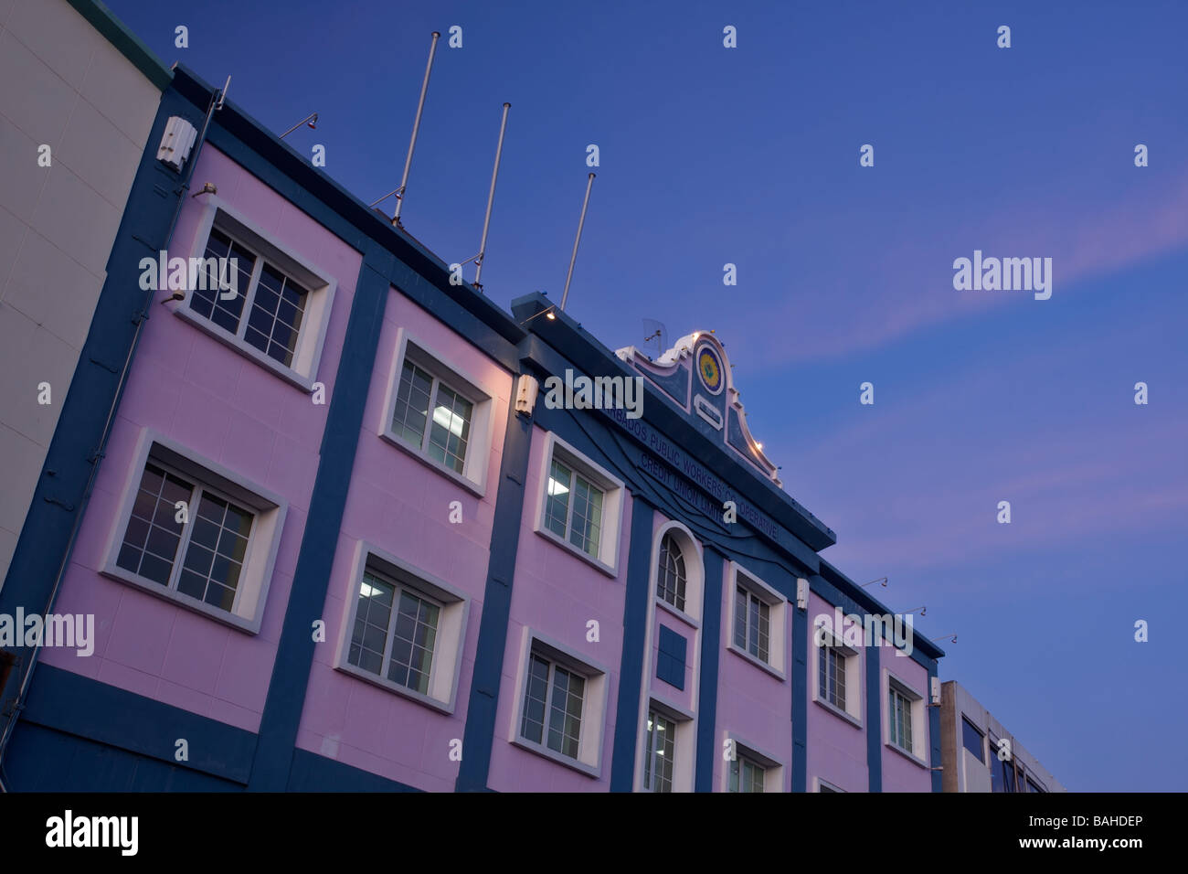 Barbados public worker's building, downtown Bridgetown, Barbados, "West