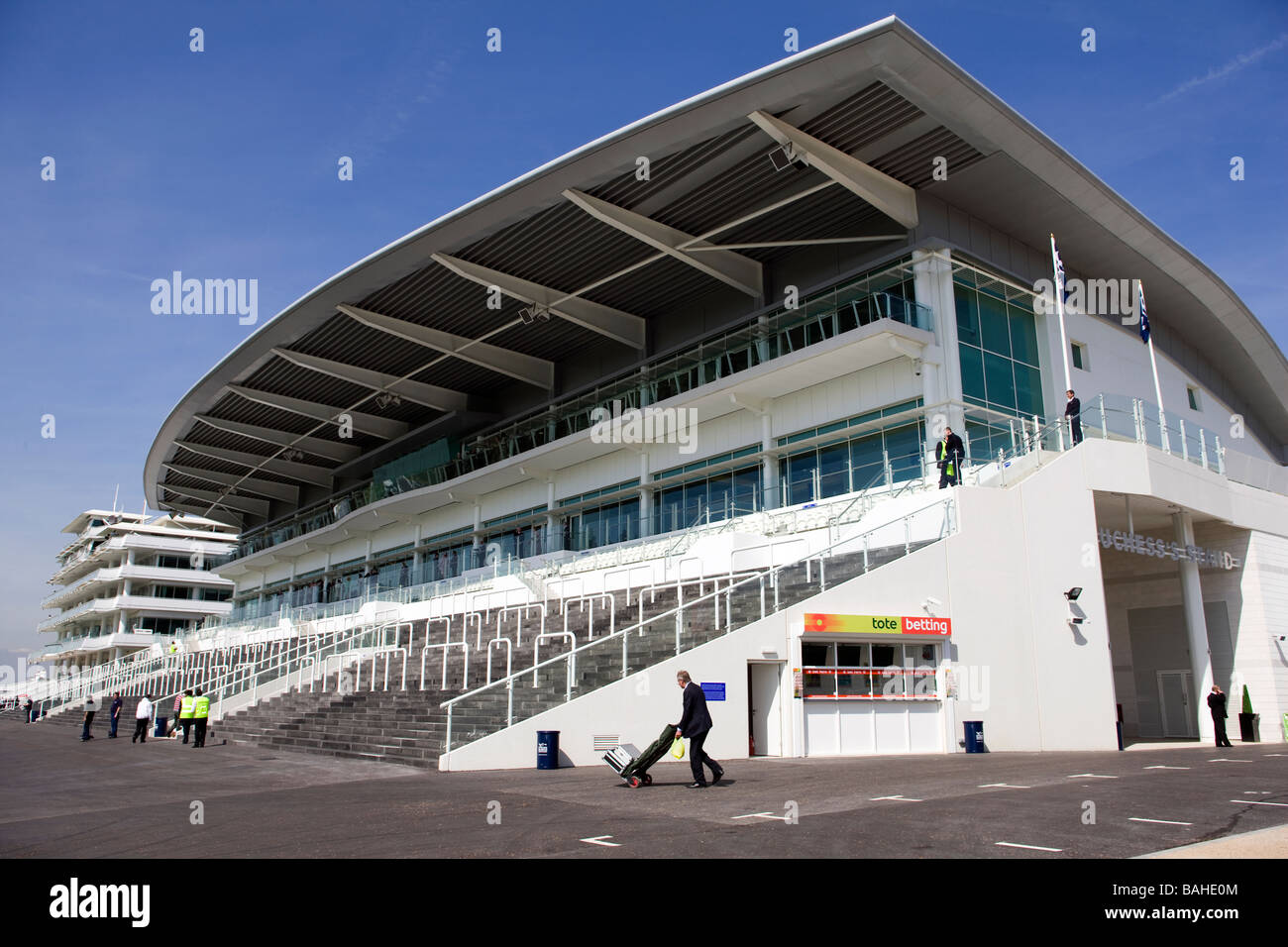 The new Duchess's Stand at Epsom Down's Race Course in Surrey before a meeting Stock Photo