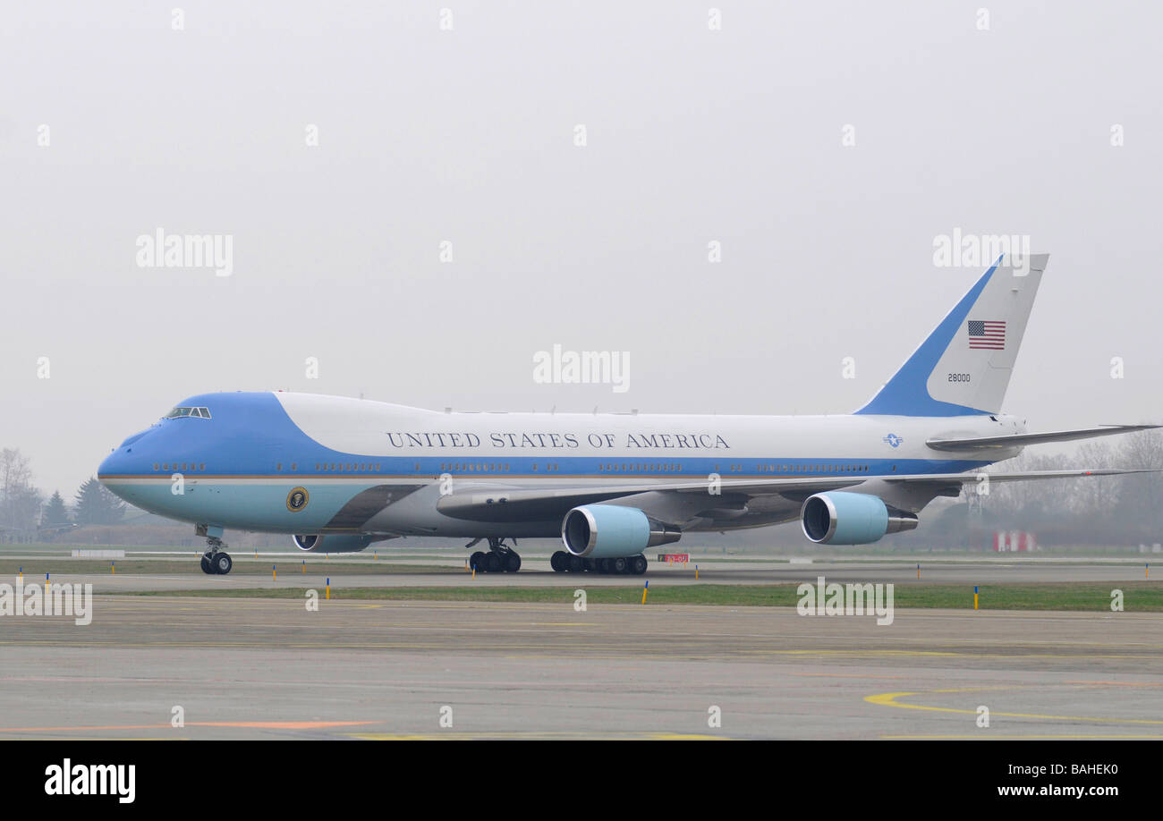 The plane of the US president, Air Force One. Stock Photo