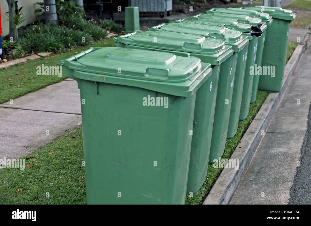 Garbage bins ready for emptying Stock Photo Alamy