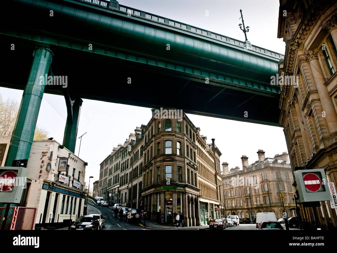 An alternative view of the quayside in Newcastle from underneath the