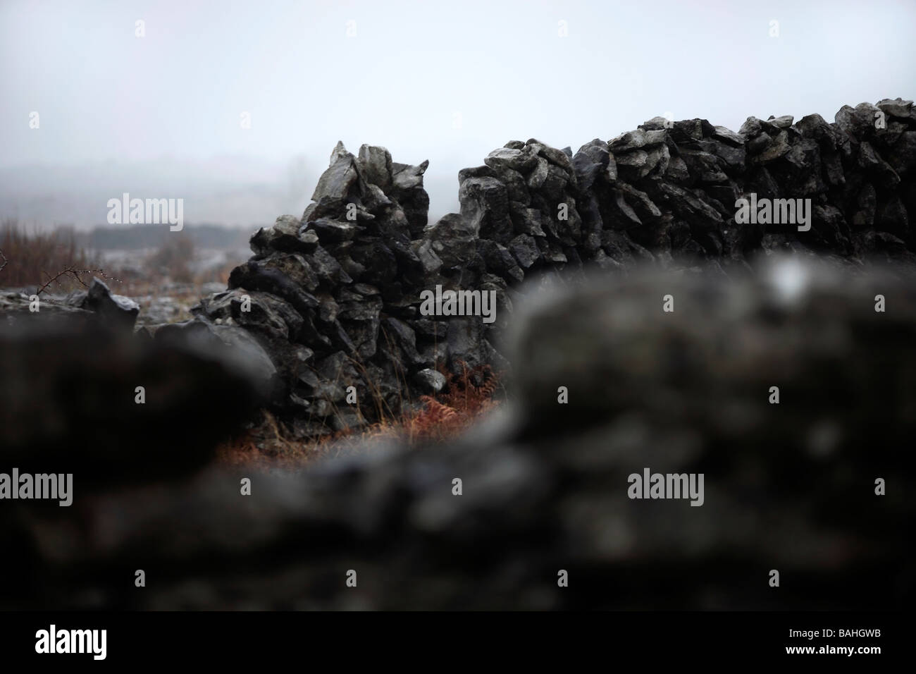 Stone Walls Ireland Stock Photo