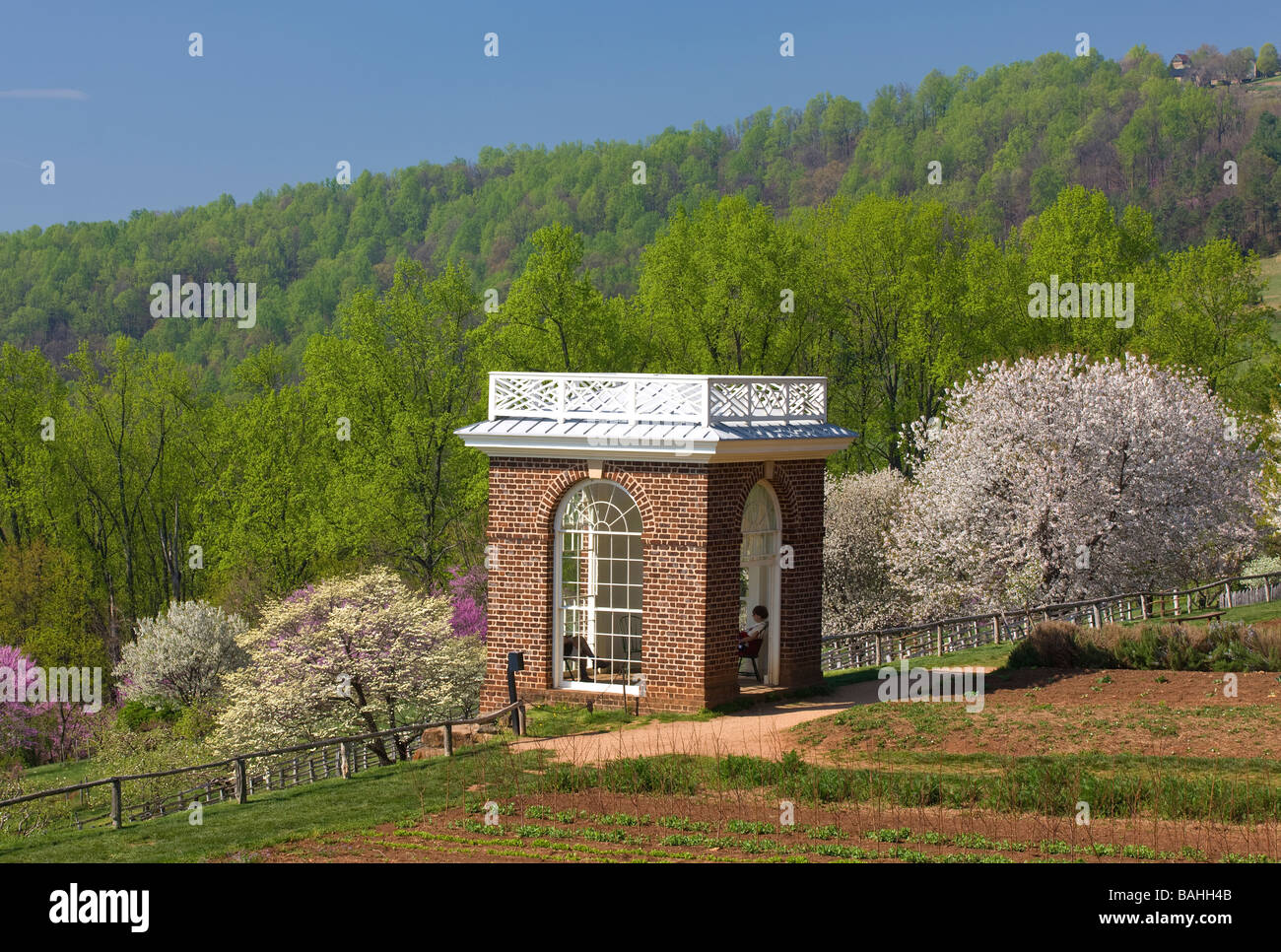 The United States 3rd president Thomas Jefferson built his home Monticello in the foothills of Albemarle County, Virginia. Stock Photo