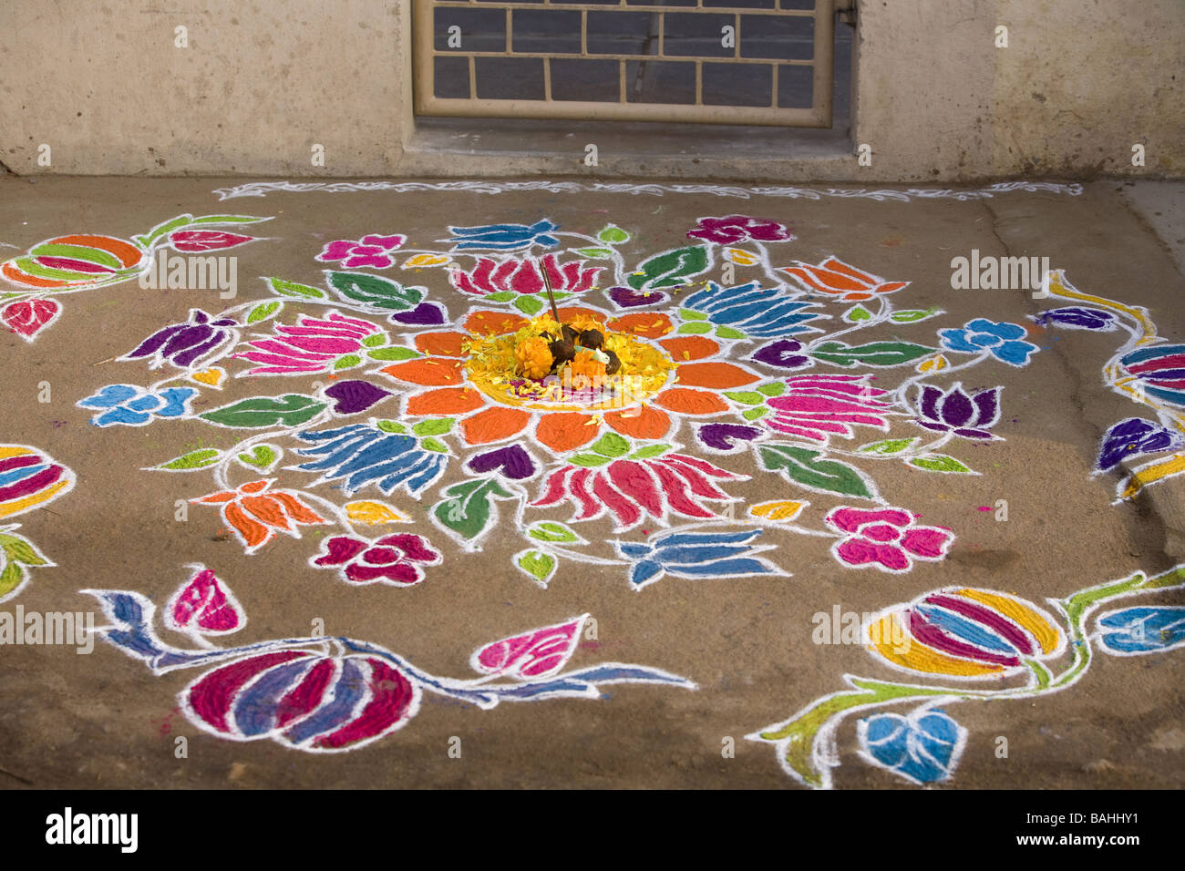 Rangoli Festival street designs in India made during Sankranthi or ...