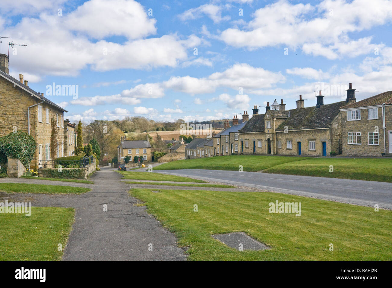 Village green at Coxwold, North Yorkshire, UK Stock Photo