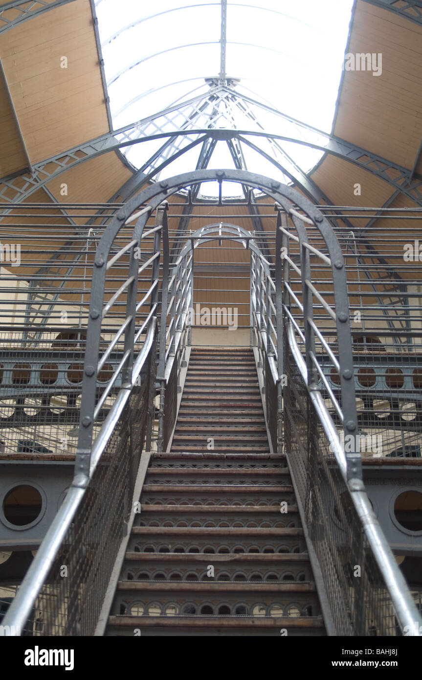 Stairway in Kilmainham Gaol, Dublin, Ireland Stock Photo