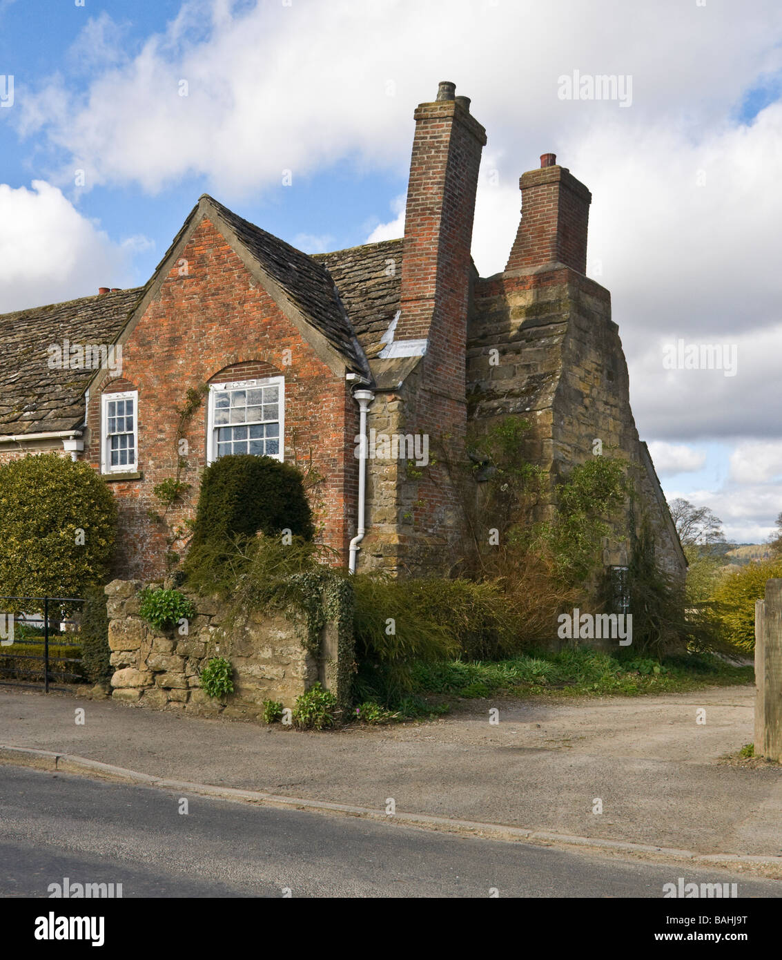 Shandy Hall at Coxwold in North Yorkshire showing the large crooked chimney. Stock Photo