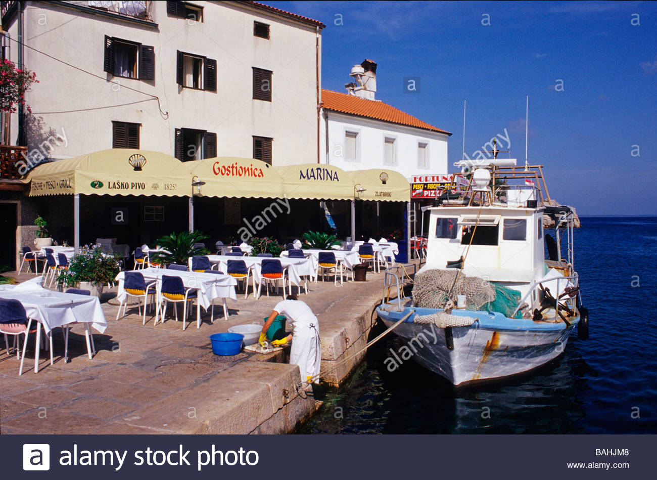 croatia, losinj, restaurant in veli losinj Stock Photo 23744792 Alamy