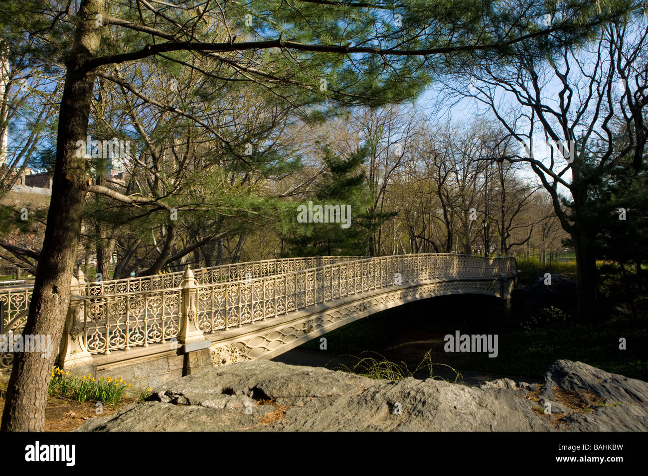 Bridge in Central Park New New York City Stock Photo