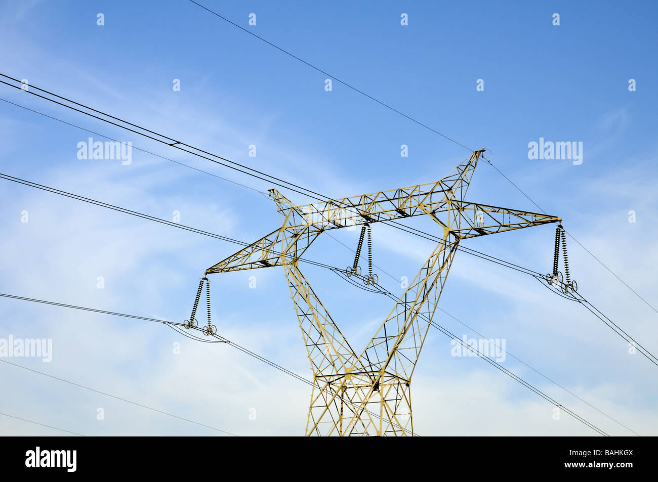 French electricity pylon Stock Photo