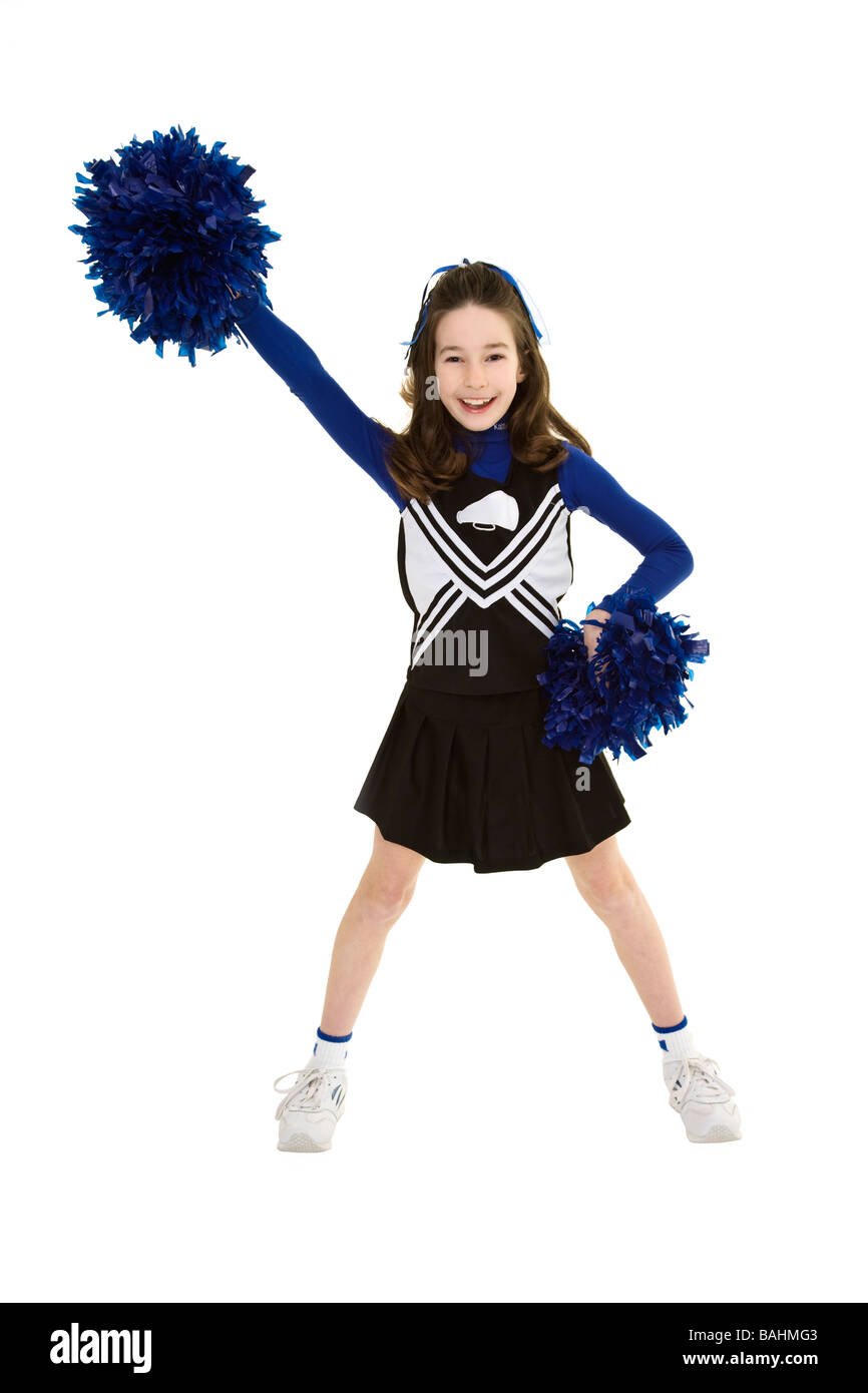Ten year old caucasian girl dressed as cheerleader Stock Photo Alamy
