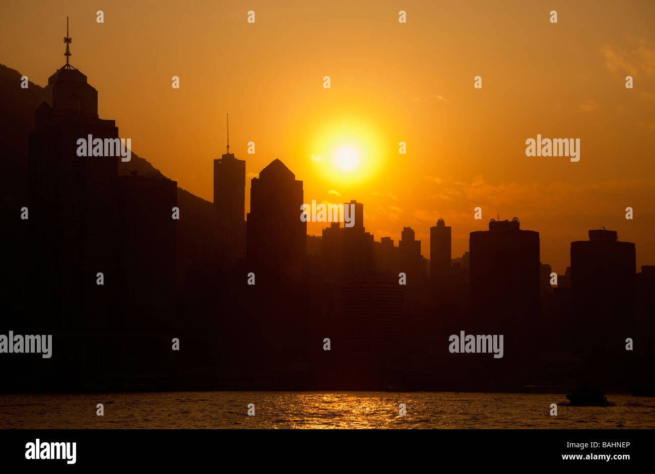 Skyline of Hong Kong at Sunset Hong Kong Island China Asia Stock Photo ...