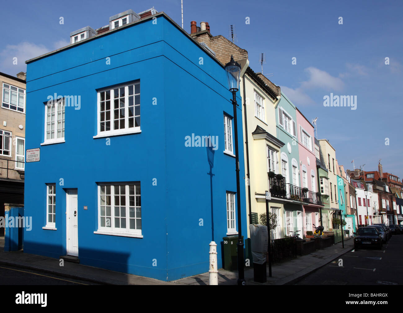 Blue house in Godfrey Street Royal Borough of Kensington and Chelsea