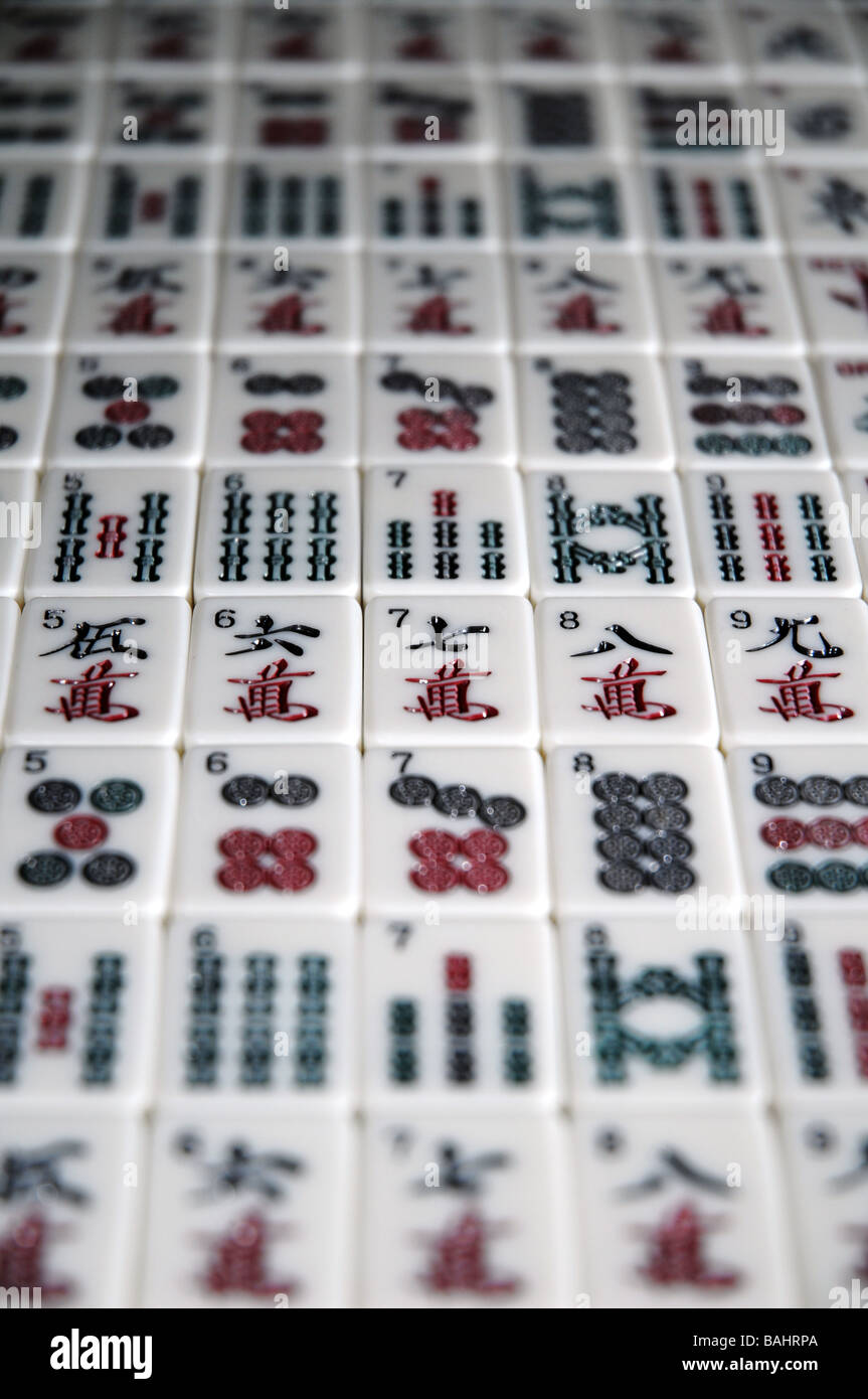Mahjong Game tiles Stock Photo