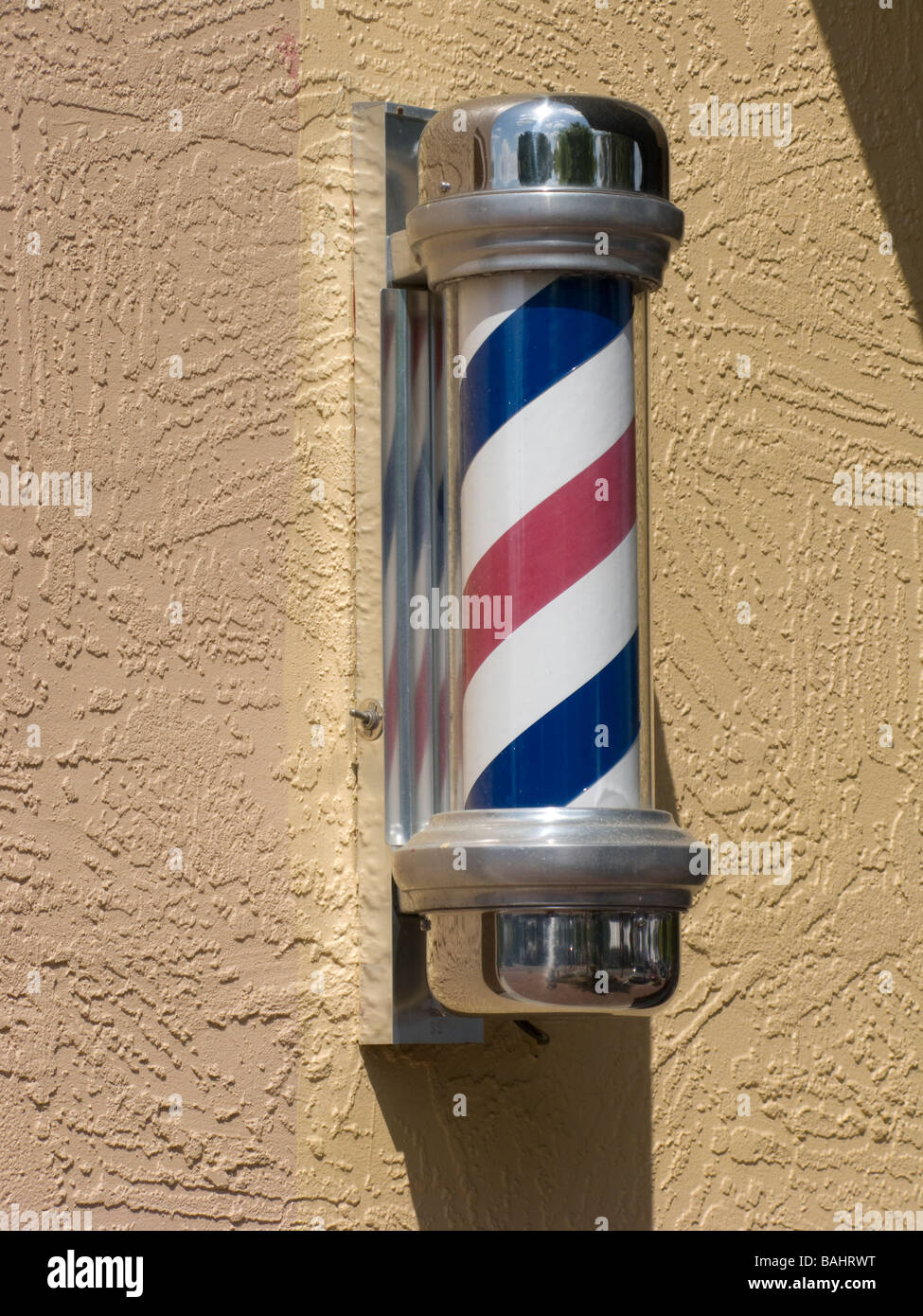 barber shop pole Stock Photo