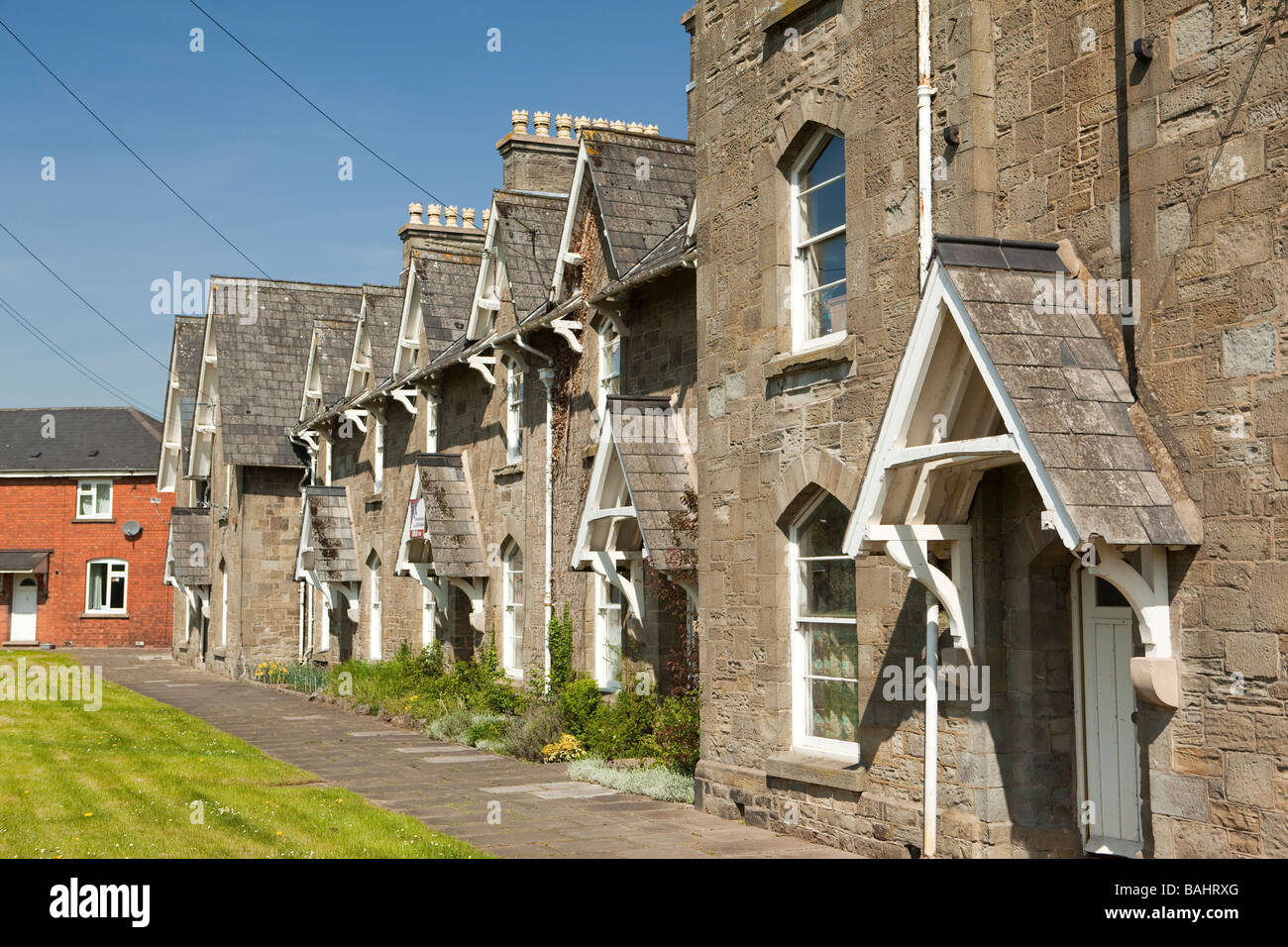 UK Gloucestershire Lydney Station Road Cookson Terrace Victorian railway workers housing Stock Photo