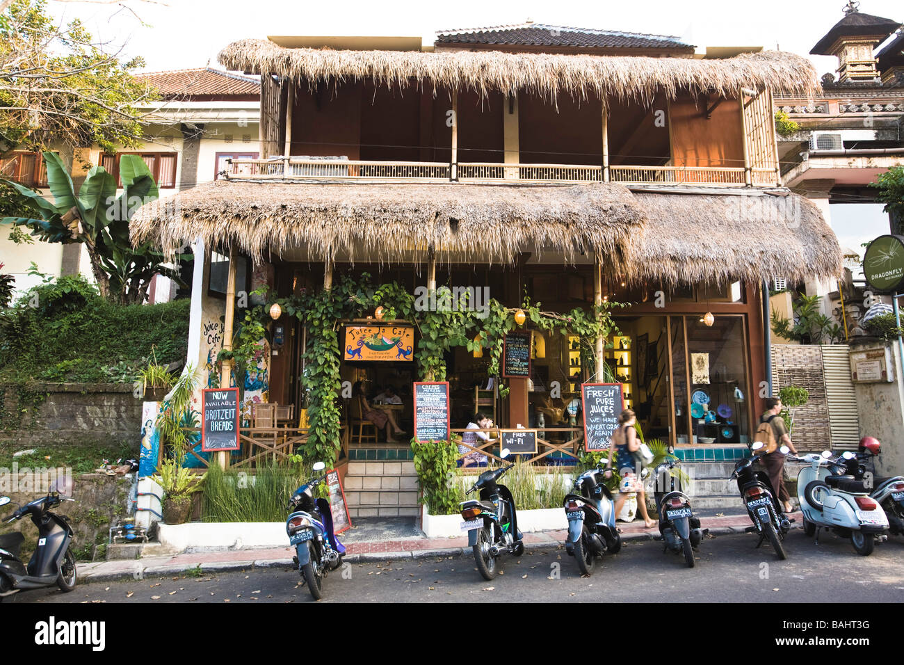 Indonesia, Bali. Ubud. Cafe Stock Photo Alamy