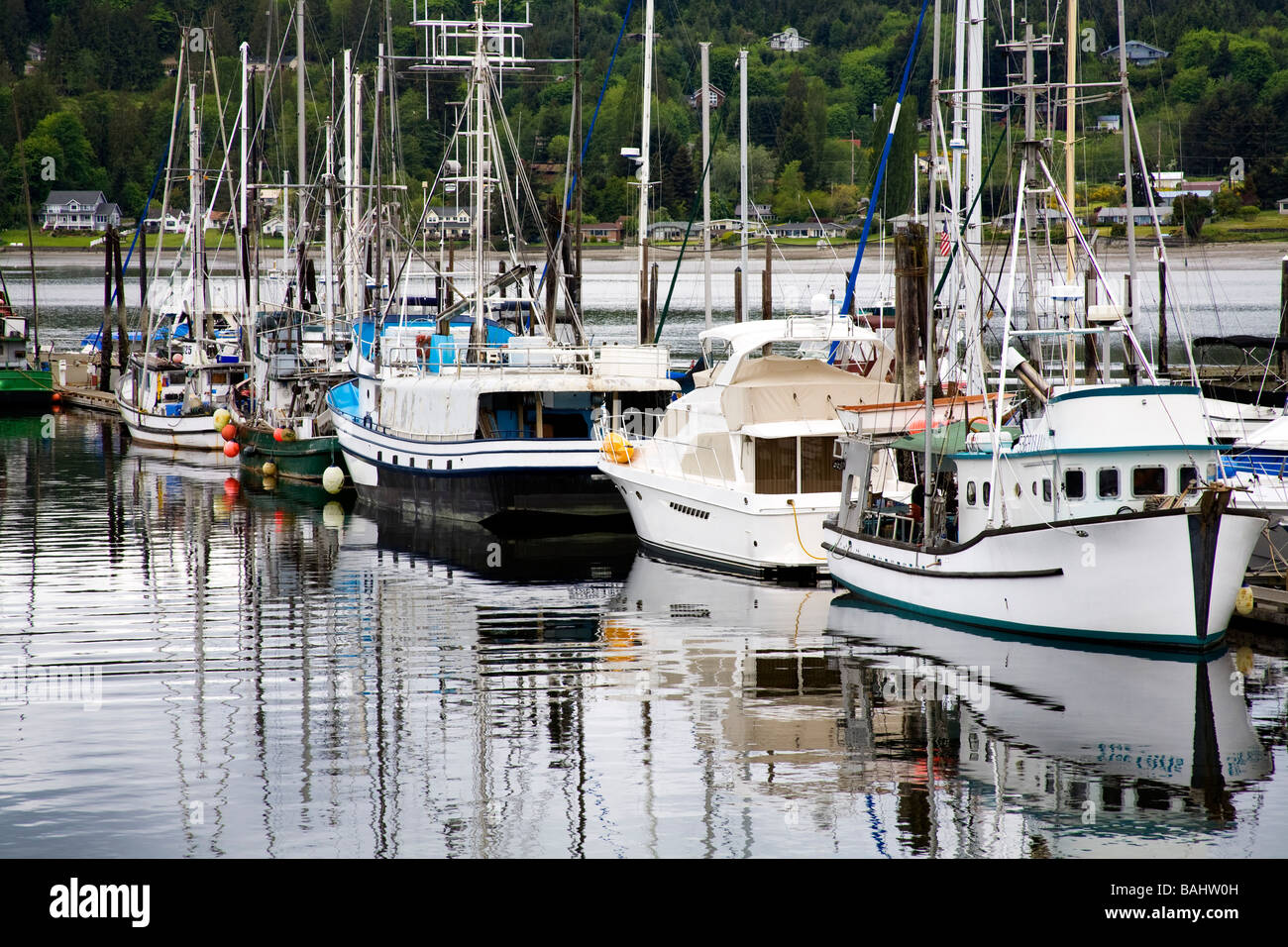Puolsbo, Washington State, USA; Fishing boats Stock Photo Alamy