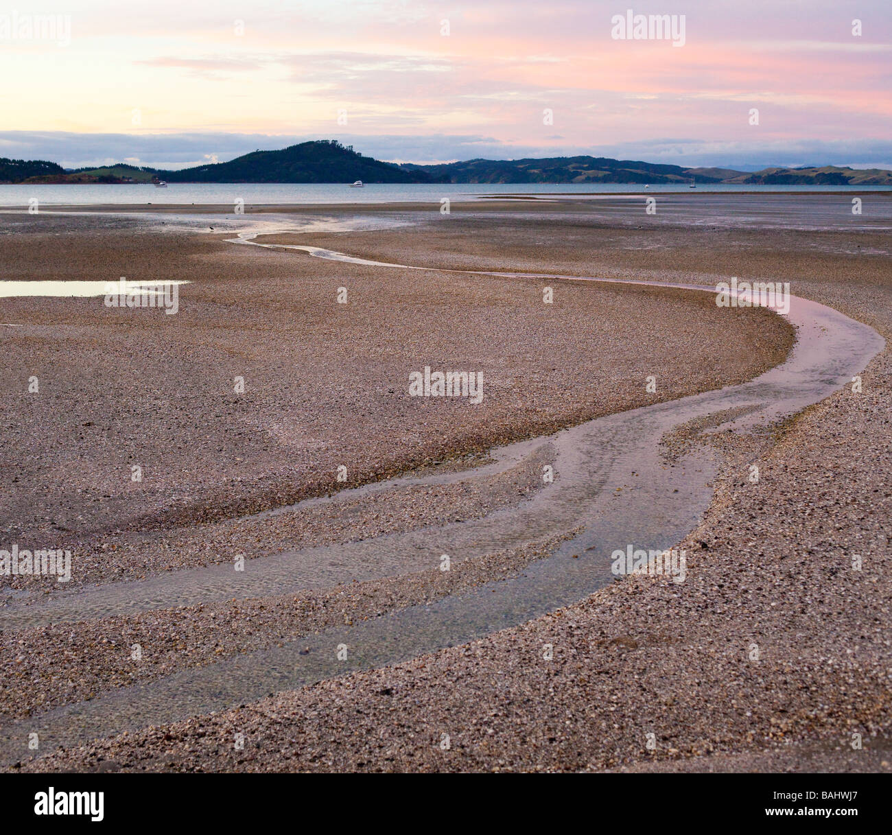 Sunset, clevedon coast, New Zealand Stock Photo Alamy