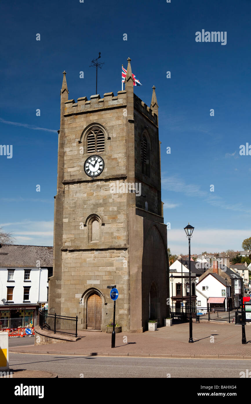 UK Gloucestershire Forest of Dean Coleford Market Place clock tower of former parish church Stock Photo