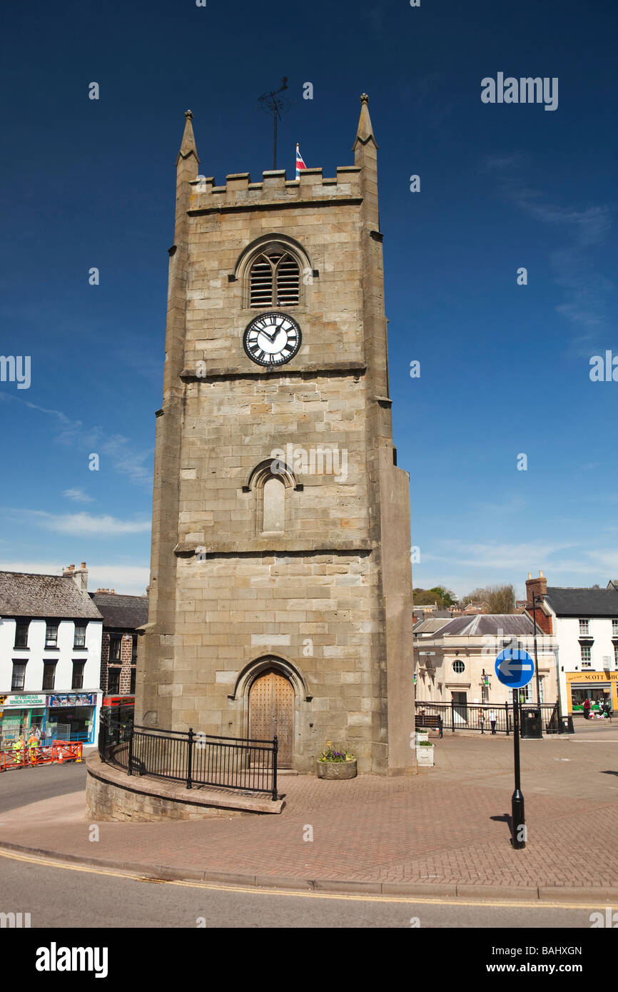 UK Gloucestershire Forest of Dean Coleford Market Place clock tower of former parish church Stock Photo