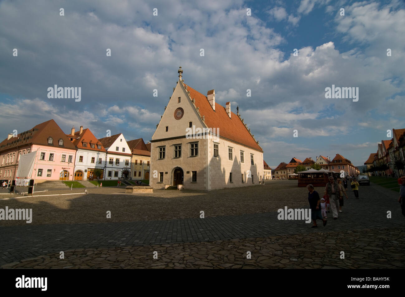 Town square of Bardejov Unesco World heritage sight Slowakia Stock Photo