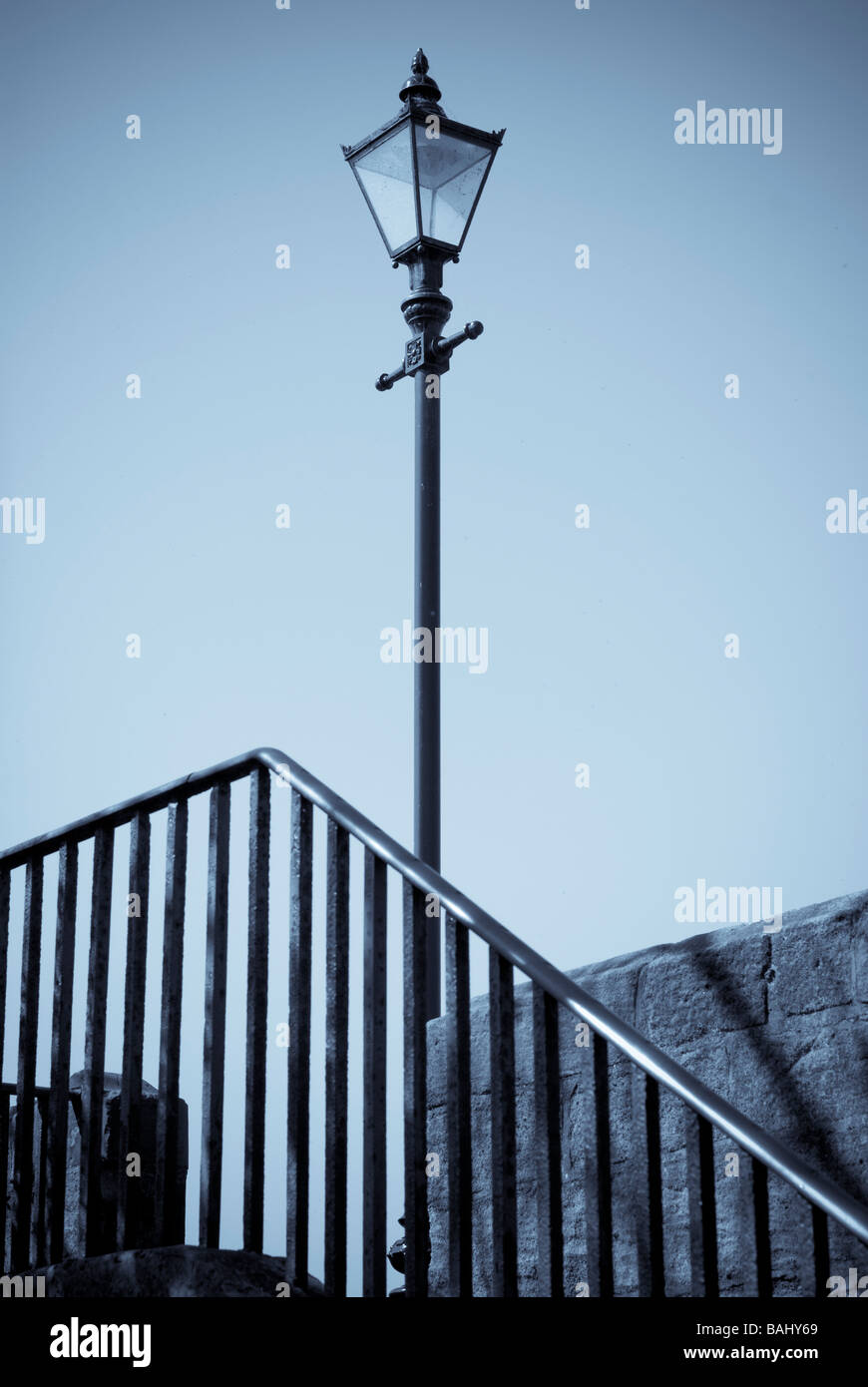 Railings and Lampost in Preston Lancashire Stock Photo