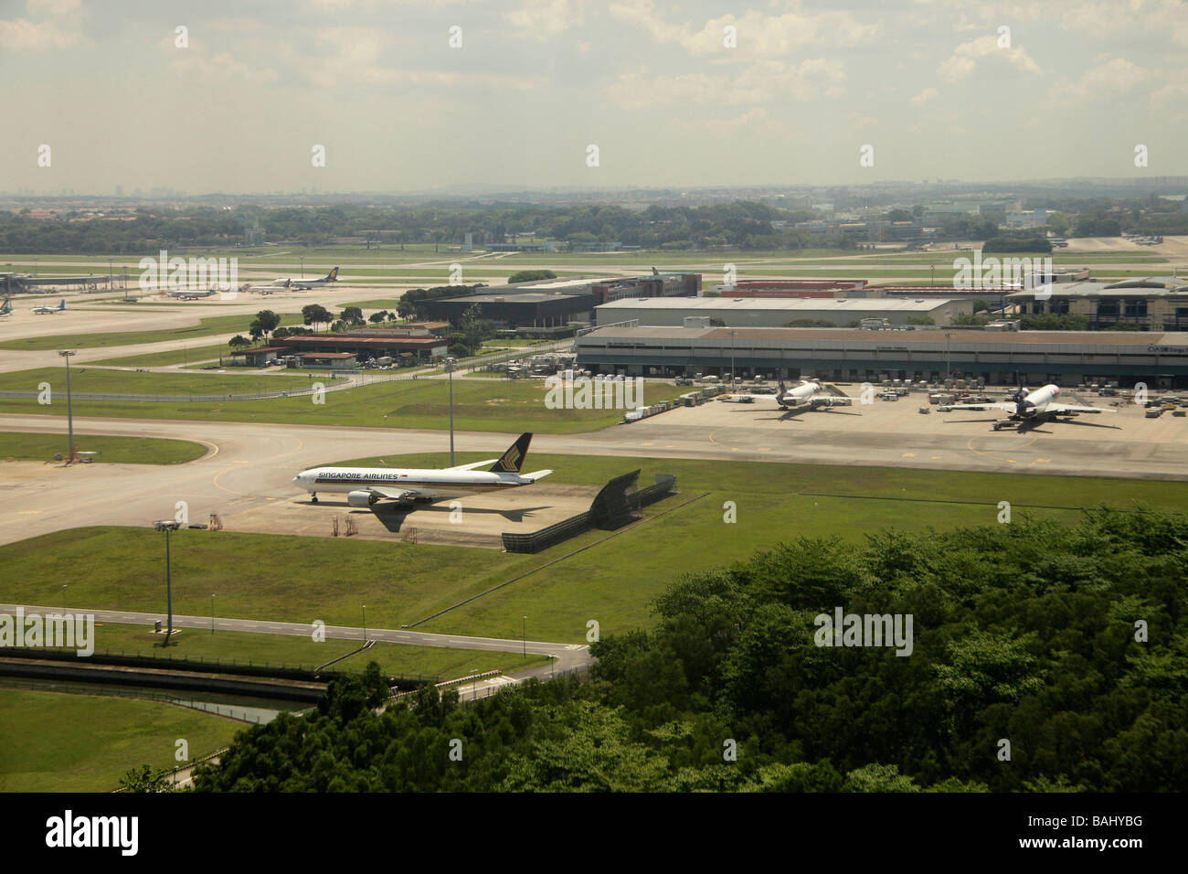 aerial view of the singapore airport Stock Photo