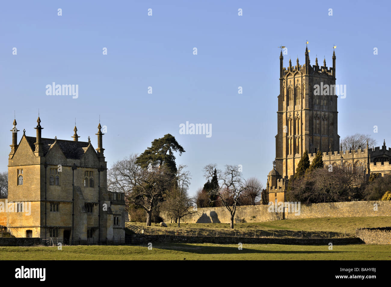 chipping campden village the cotswolds gloucestershire england st james wool church Stock Photo