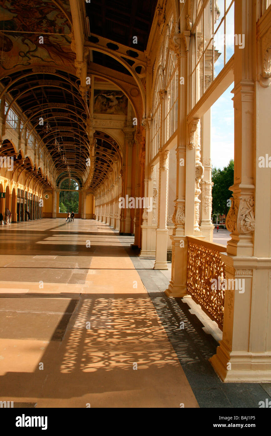 Fragment of Spring water Colonnade in Marianske Lazne aka Marienbad ...