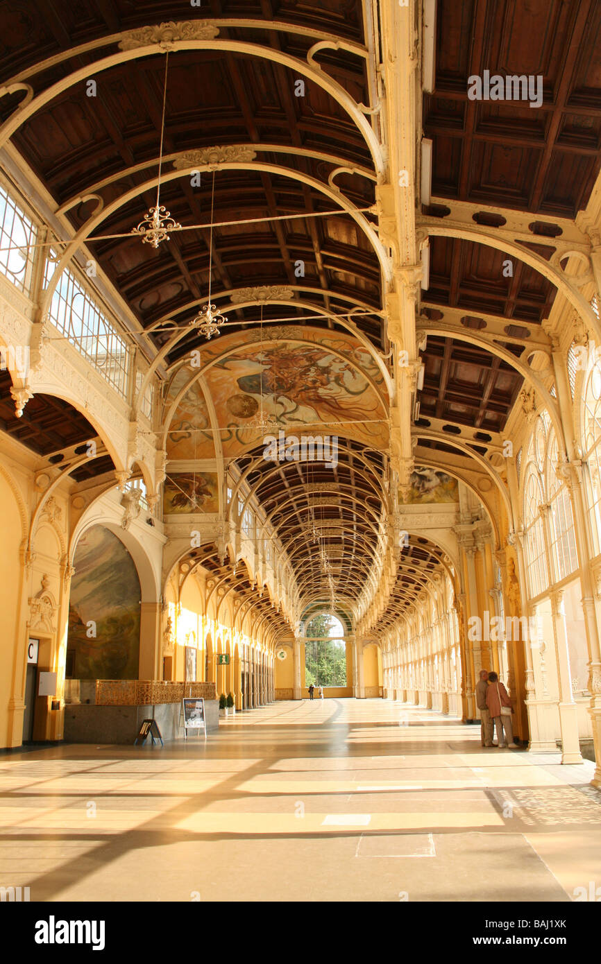 Fragment of Spring water Colonnade in Marianske Lazne aka Marienbad ...