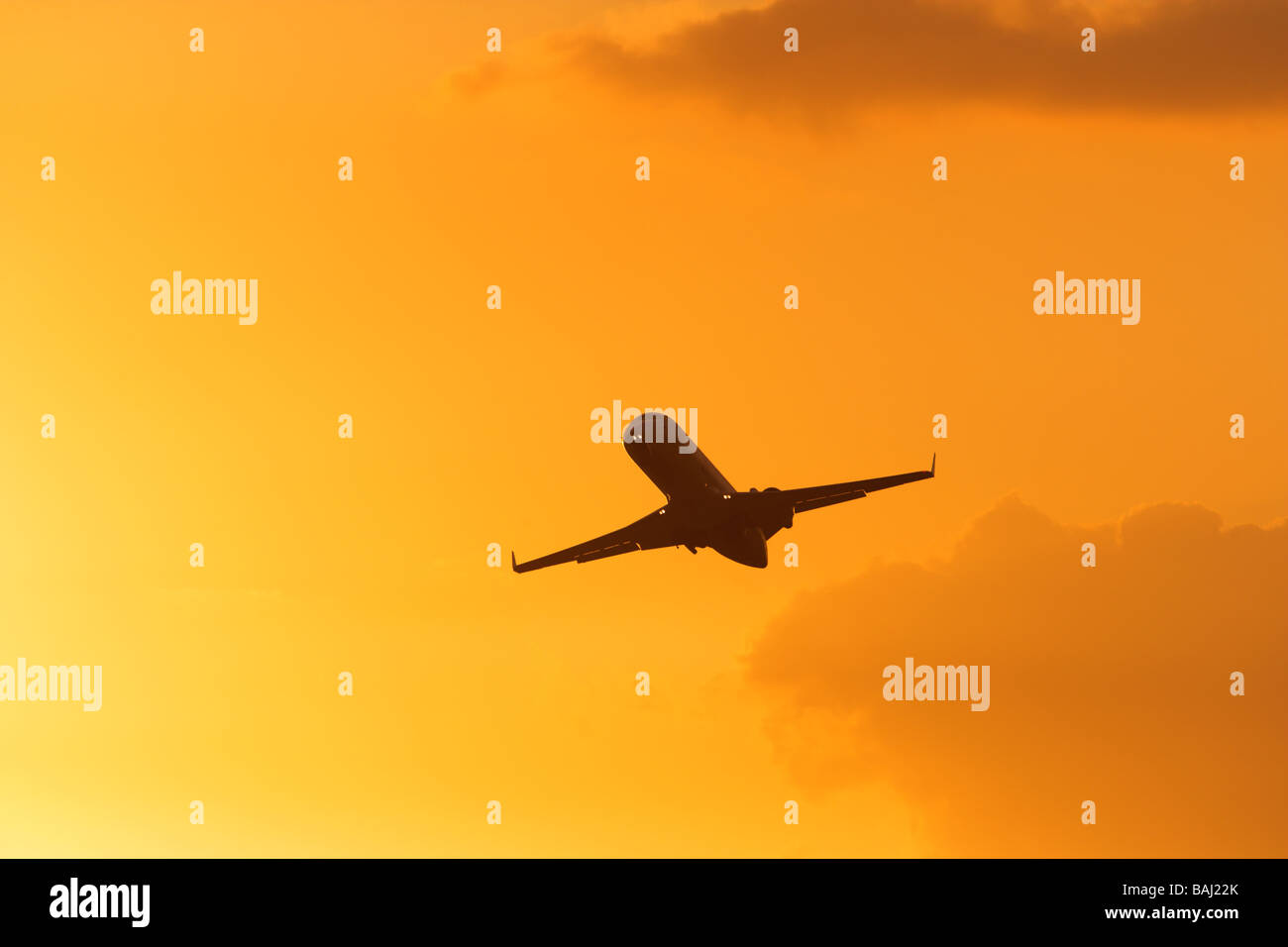 Commercial Aviation, Aircraft in flight. Stock Photo