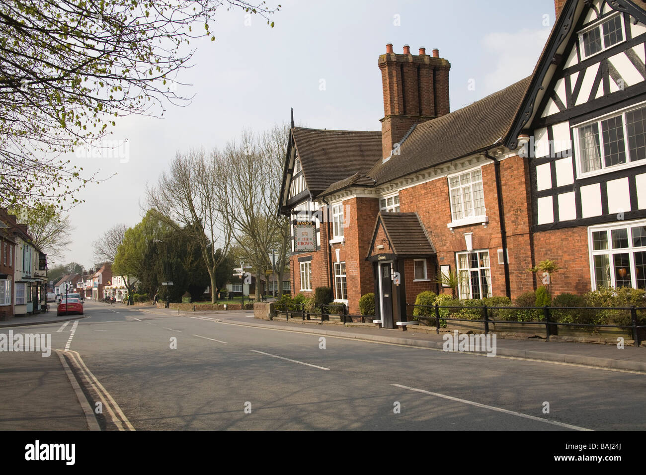 Albrighton Shropshire England UK April View down the High Street of