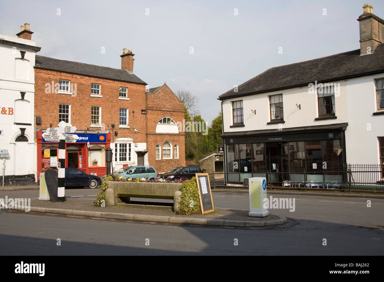 Brewood Staffordshire England UK April Market Place in the centre of