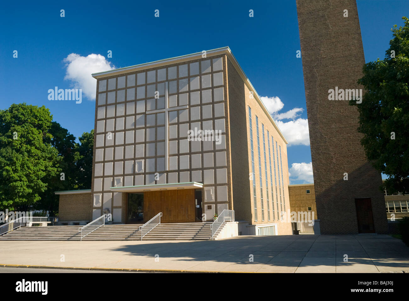 First Christian Church built by architect Eliel Saarinen in 1942. Stock Photo