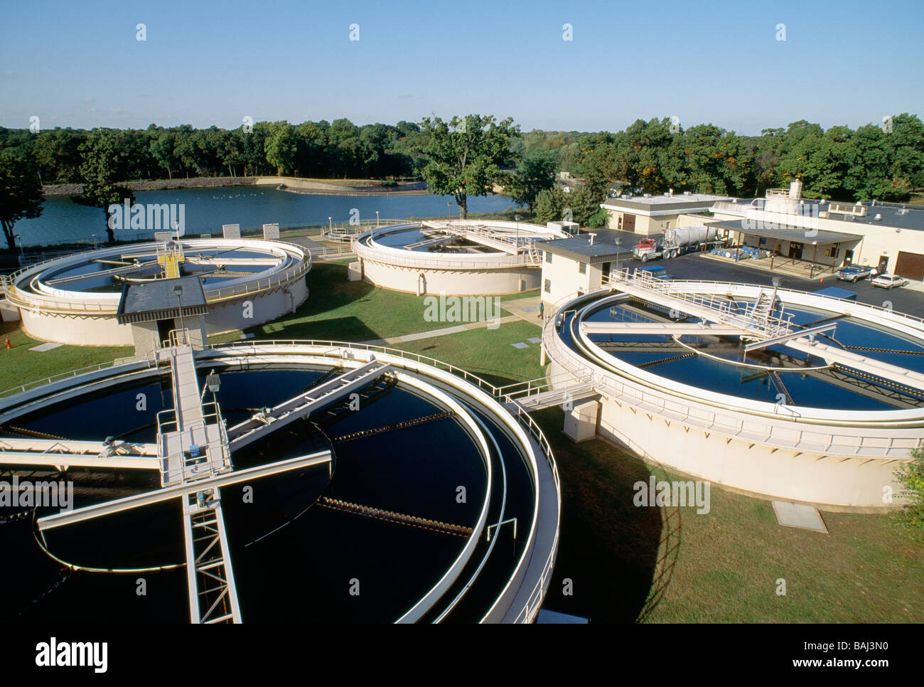Water treatment and purification plant in New Jersey USA Stock Photo