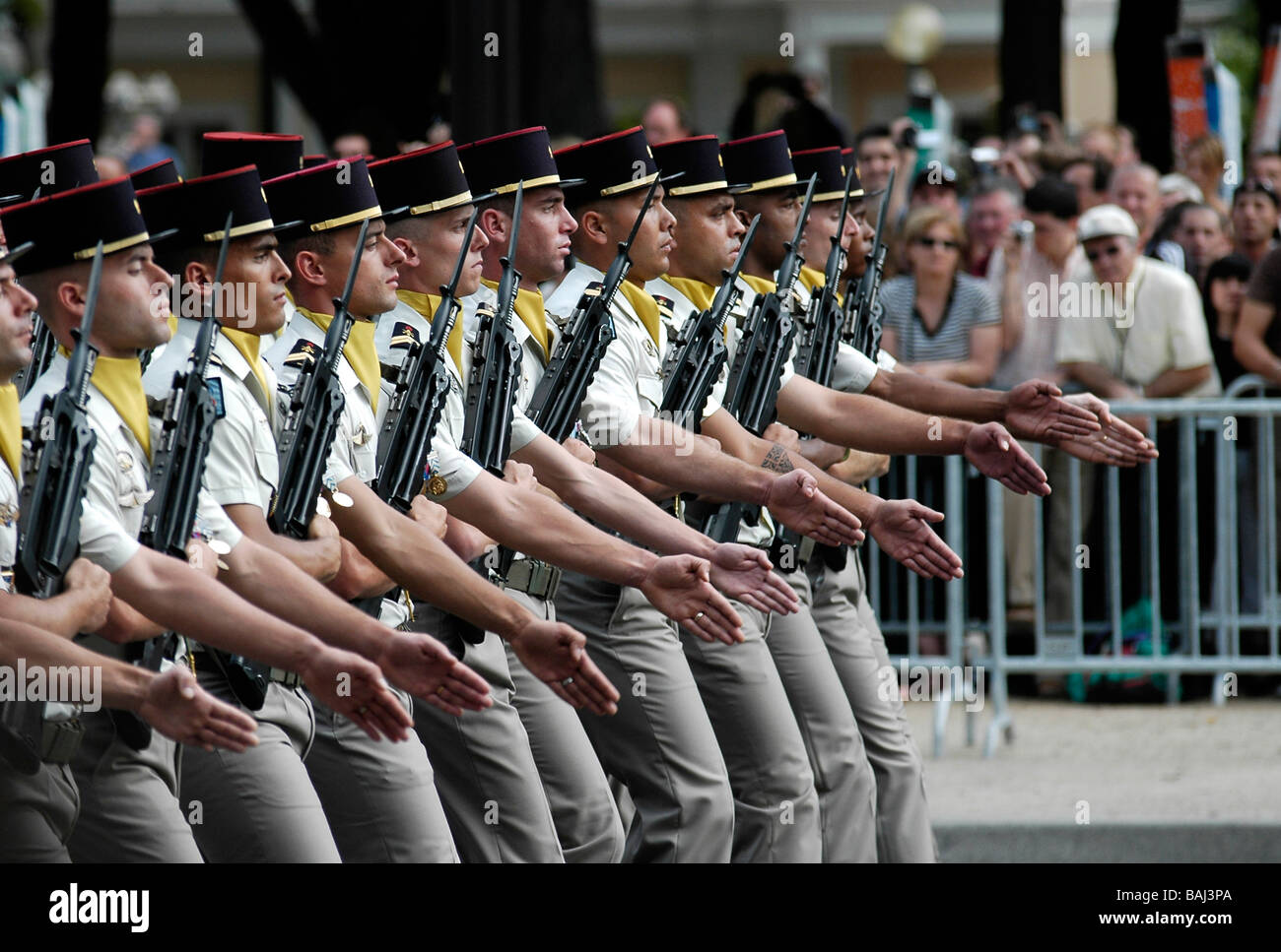 French soldiers marching during the 14th of July Bastille day military ...