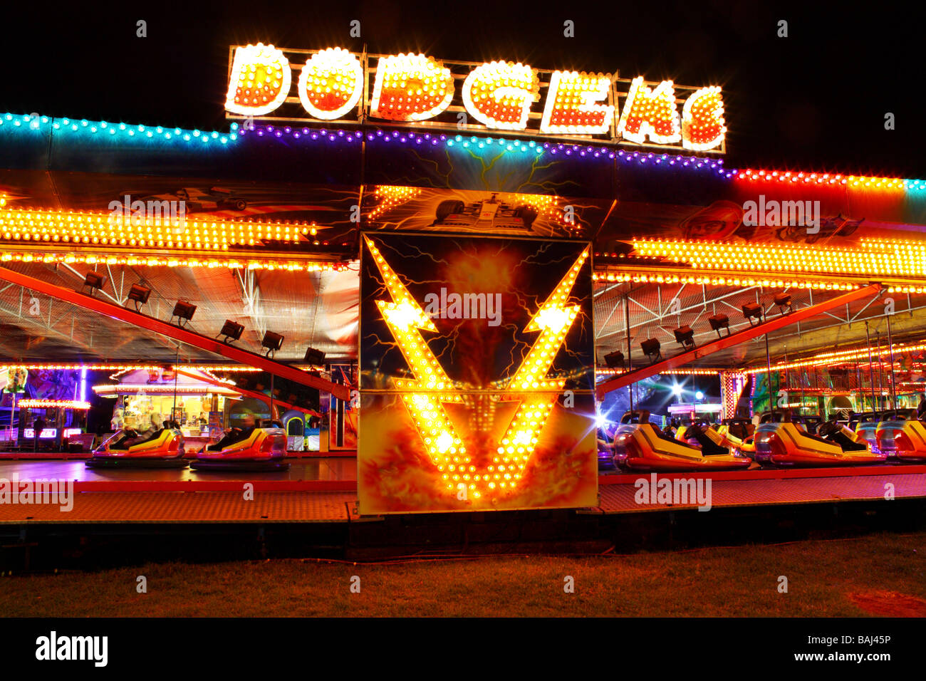 Dodgems / Bumper cars at Bob Wilsons Funfair Ealing London UK April 09
