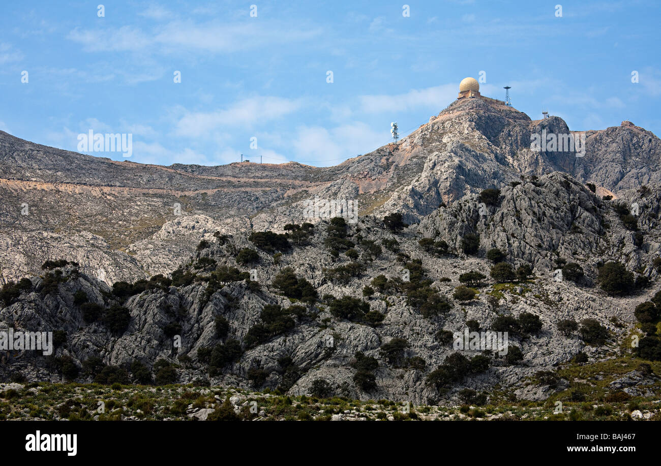 Military base on highest peak Puig Major Mallorca Spain Stock Photo