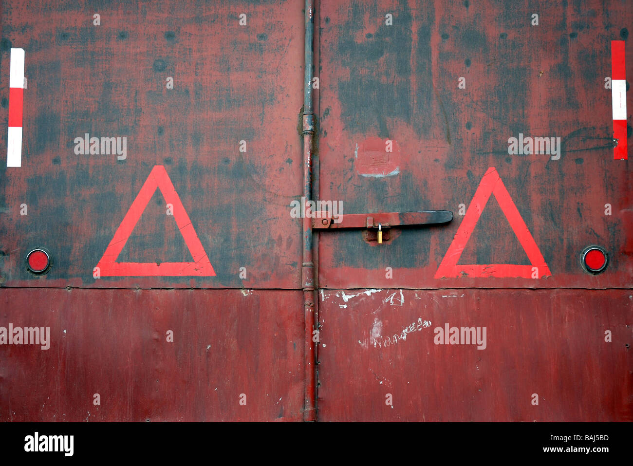 back door of a cargo container Stock Photo