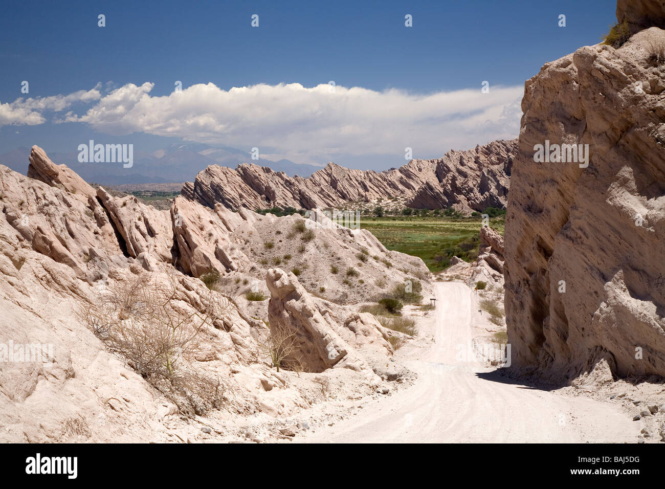 The desert landscape of Salta Province, between Cafayate and Molinos Stock Photo