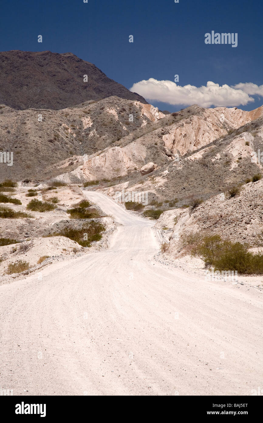 The desert landscape of Salta Province, between Cafayate and Molinos Stock Photo